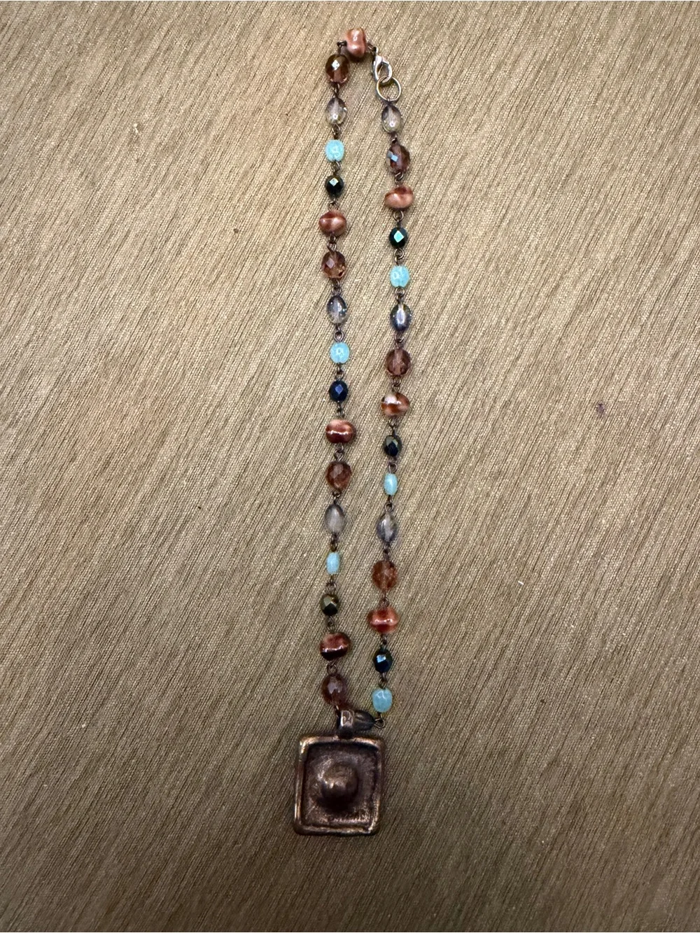 Avgad Vintage 70’s  Stamped Boho Brutalist Pendant